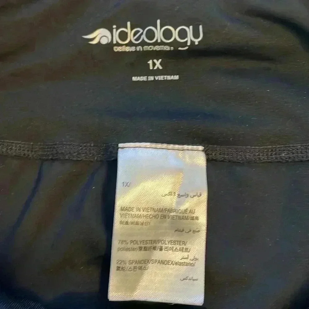 Ideology Floral Detail Ankle Athletic 7/8 Leggings Size 1X